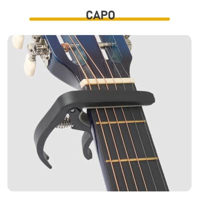 Cxxss 38-inch Round Acoustic Guitar with Picks, Strings, Capo, Case - Blue image 3