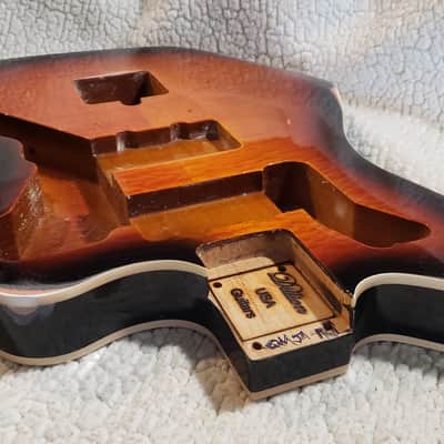 Unique 1 of a kind- Heavy Relic-Double bound, USA made Roasted Alder body,Quilt maple top. Made for a Jazzmaster neck.# QMJM-R1. image 2
