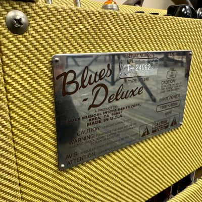 Fender Blues Deluxe 2-Channel 40-Watt 1x12" Guitar Combo 1994 - 1996 - Tweed image 6