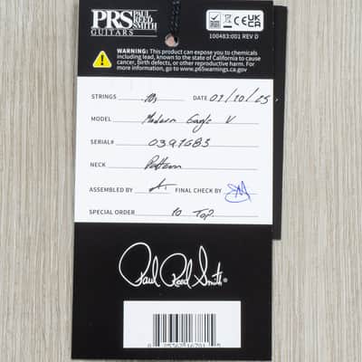 PRS Paul Reed Smith Modern Eagle V 10-Top Guitar, Rosewood Fretboard, Wings, Dark Cherry Sunburst image 12