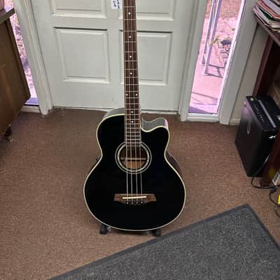 Used Ibanez 4 String Acoustic/Electric Bass Black Local Pick Item image 1