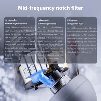 FiiO FH19 HiFi IEM Earphone| 2 Dynamic+ 6 BA Hybrid Driver IEM, Detachable MMCX Headphone Cable for Musician Audiophile image 5