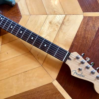 2001 Fender USA Lone Star American HSS Stratocaster Electric Guitar Teal Green Metallic Fender Padded case image 15