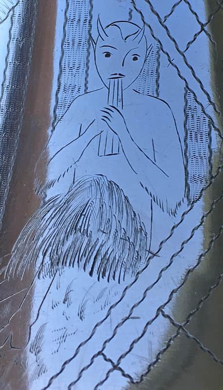 " DAPPER PAN " SUMMER DEAL CONN 44H TROMBONE 1936 SERVICED GIG READY ORG SILVER PAN VOCABELL CONNQUEROR HAND POLISH SILVER 98% HAND ENGRAVED UNIQUE PAN MUSTACHE FACE image 1
