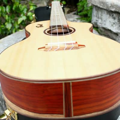 Custom Handmade Solid Cocobolo Rosewood Baritone Ukulele w/t Cutaway image 5
