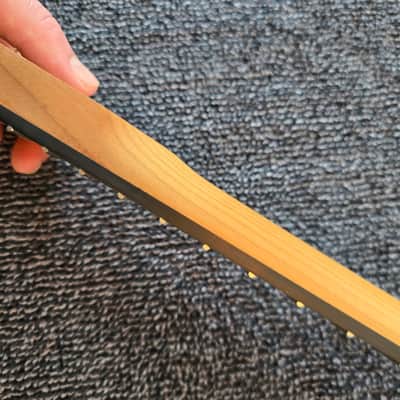 B-Stock T-Style Guitar Neck - Quartersawn Roasted Maple, Black Binding, Jescar Medium Jumbo Frets, 42mm Nut image 6