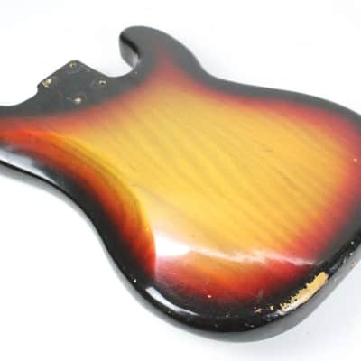 1977 Vintage Fender Precision Bass Lefty Sunburst Ash BODY Left-Handed 1970s USA PBass w/Original Bridge image 13