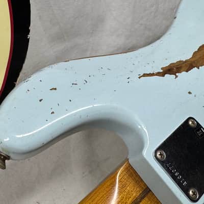 Fender USA Custom Shop '55 1955 Precision Bass Relic 4-string P-Bass with COA + Case 2020 - Sonic Blue / Roasted Maple neck image 22