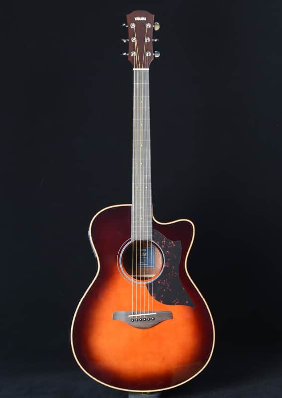 Yamaha AC1M-TBS Solid Sitka Spruce/Mahogany Concert Cutaway with Electronics Tobacco Brown Sunburst image 1