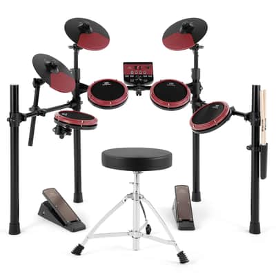 8-Piece Electric Drum Set with 180 Sounds, USB MIDI, and Stool – Beginner-Friendly Electronic Drum Kit with Sticks and Coaching Functions image 1
