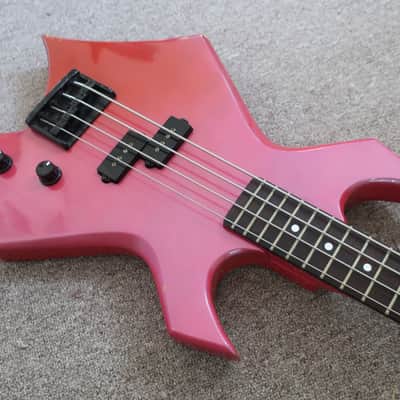 Vintage 1980s BC Rich B.C. Rich Warlock Bass NJ Series Candy Apple Metallic Purple Pink Fade Clean Solid Sound Of Thunder Metal Rock 2 PUs image 3