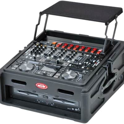 Mint SKB Cases 1SKB-R102 10x2 Roto Rack/Mixer Console, 10U Slanted Rackmount on top, 2U rackmount in front, Steel Threaded Rails, Hard Lid and Doors, Side Access Ports for Cable Routing image 4