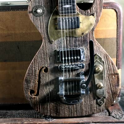 Postal  Crossroads 1910 Limited Edition  #1 Barnwood Upgrade Bigsby F Hole image 12