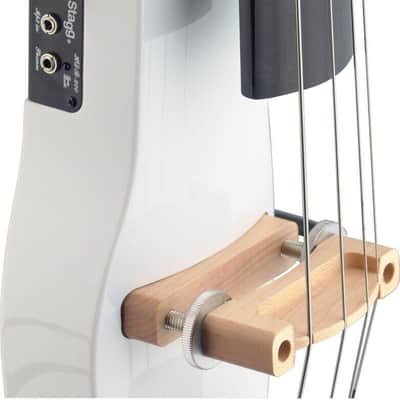 Stagg White Electric Cello 4/4 Size With Gigbag And Built-in Electronics image 10