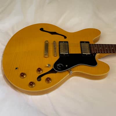 Vintage 2000 Epiphone Dot Deluxe Limited Edition Flame Top - Made in Korea (MIK) - Natural - Free Pro Setup image 2