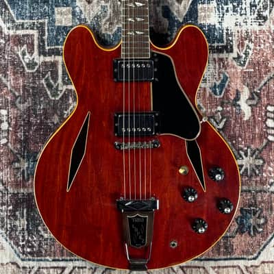 1967 Gibson Trini Lopez Standard Vintage Cherry Made In Kalamazoo ES335 Body Firebird Neck Semi Hollowbody Electric Guitar W/ Custom Shop Lifton Hardshell Case! image 7