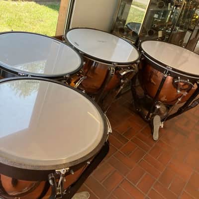 Excellent Set of 4 "Professional" Ludwig Copper Timpani, 23"/26"/29"/32"; with New Heads image 6