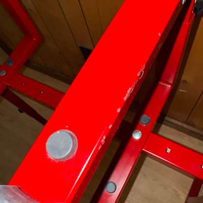 Red k&M Omega König & Meyer 18810 & 18811 keyboard sampler vintage synthesizer stand and stacker image 7