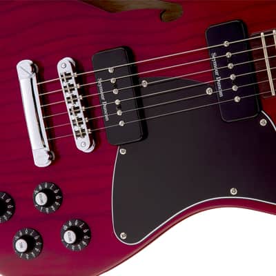 Fender Jim Adkins JA-90 Telecaster Thinline, Laurel Fingerboard - Crimson Red Transparent image 6