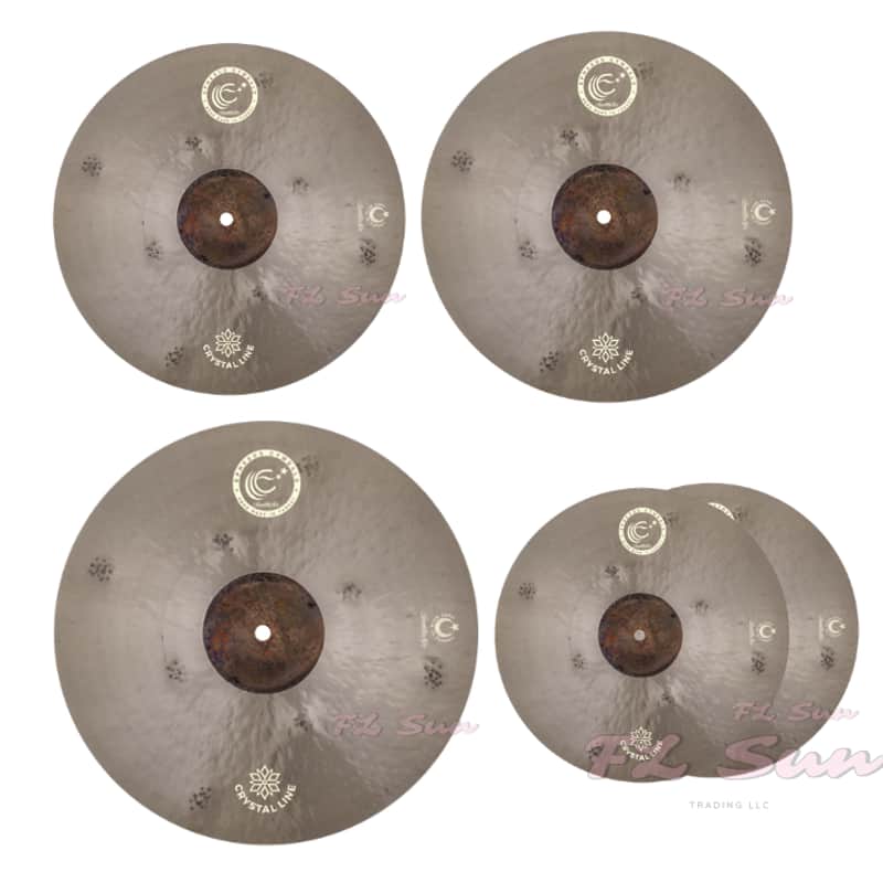 Ephesus Cymbals Crystal Line Series 4pc 16" - 18" Crash / 20" Ride / 14" Hi-Hat Cymbal Set image 1