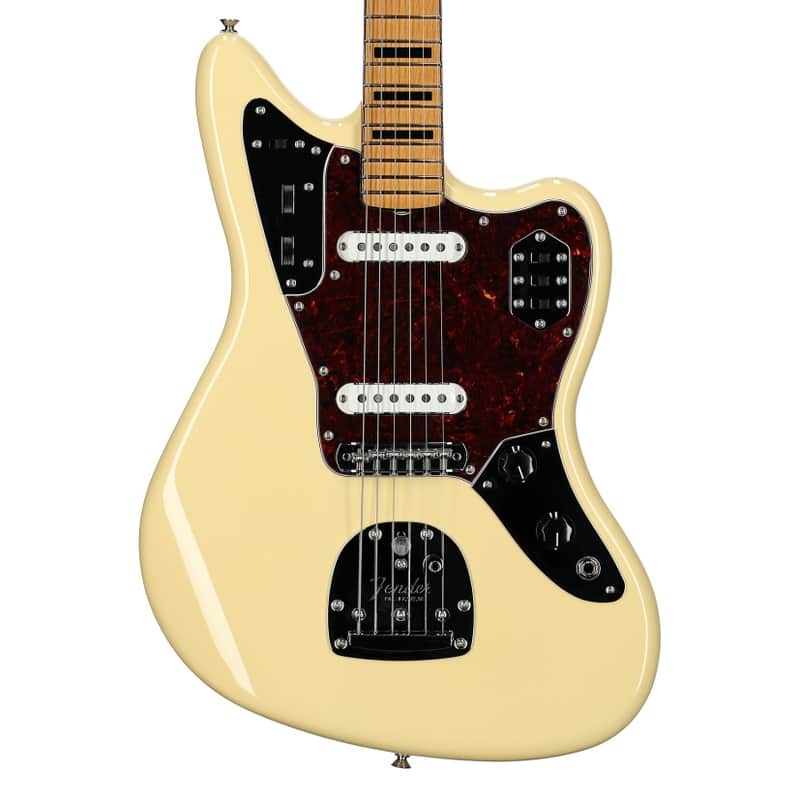 Fender Vintera II '70s Jaguar Electric Guitar, Maple Fingerboard (with Gig Bag), Vintage White
