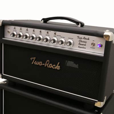 Two-Rock Classic Reverb Signature 100 W Head in Black with Silver Chassis and Knobs image 2