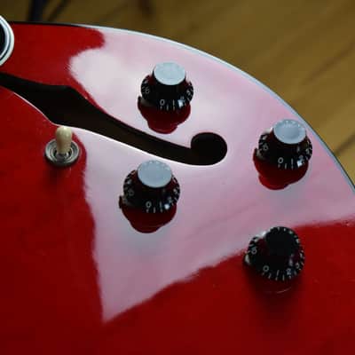2000 Gibson USA Limited Edition ES-335 BP Translucent Red, Black Binding, Ebony Board w/OHSC, RARE image 17
