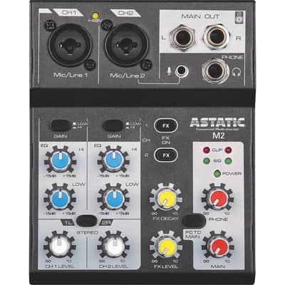 ASTATIC M2 2 Channel Compact Mixer w/2 XLR Combo Inputs image 1