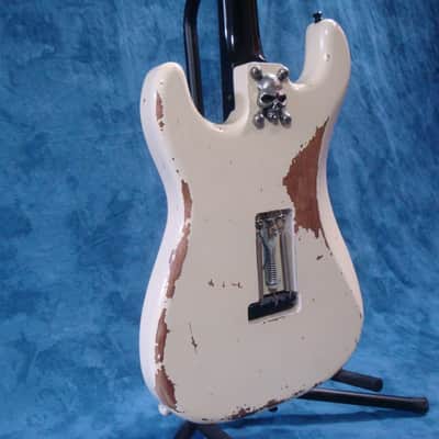 Custom Strat Nitro White Relic "Stars & Skull" 2018 image 17