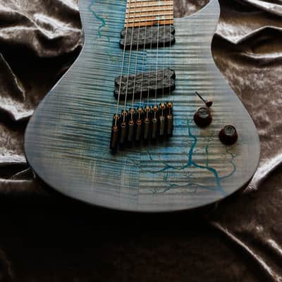 GB Liuteria Boutique kapooya 8 string fanned Lichtenberg effect edition image 2