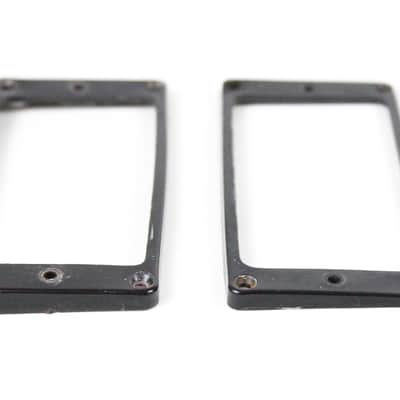 1973 Vintage Gibson L6/Les Paul/SG Black Mounting Neck/Bridge Pickup Ring Set USA 1970s Early Norlin Era image 3