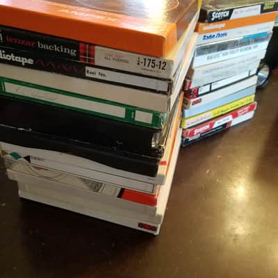Random premium empty 7" Reel in box takeup supply R2R 1/4" tape deck recorder Scotch Audiotape Memorex Ampex 1950s-1970s - plastic and paperboard image 2
