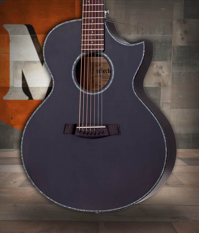 Schecter Orleans Stage-7 Acoustic Electric Guitar - Satin See Thru Black (3709) image 1