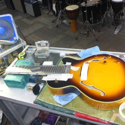 Epiphone Joe Pass Emperor II VS w/Case( Considered 2nd ) : Frets Leveled , Crowned & Dressed 2007 - Vintage Sunburst image 12