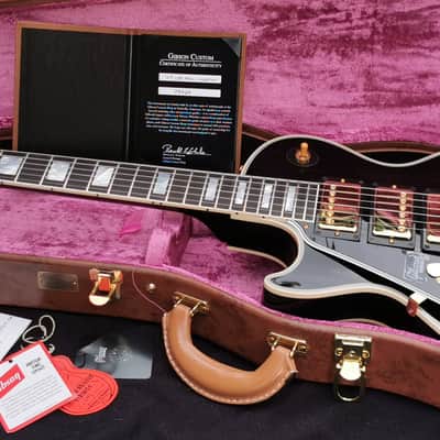 Gibson Les Paul Custom 1957 Historic 3 Pick-Ups Bigsby Lefty 2019 Ebony LH Lefthand Black Beauty image 12
