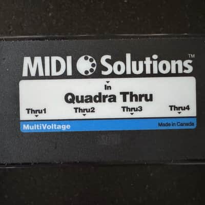 **LIKE NEW-IN BOX-ONE OWNER**MIDI Solutions Quadra Thru 4 Output MIDI Thru Box 2010s - Black image 3
