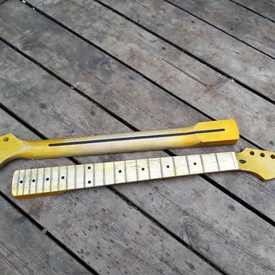 21 Fret Relic Maple Guitar neck nitro vintage tint Strat style guitar neck dowel insert image 14