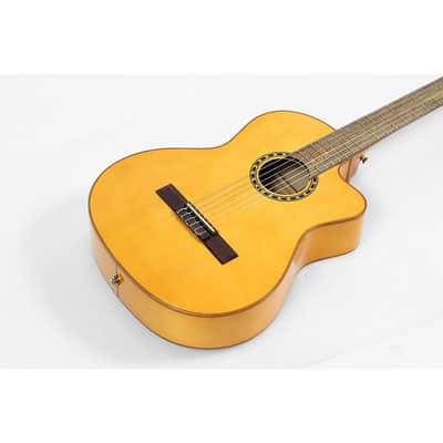 Lucero LFB250Sce Spruce/Cypress Thinline Acoustic-Electric Classical Guitar Regular Natural image 3