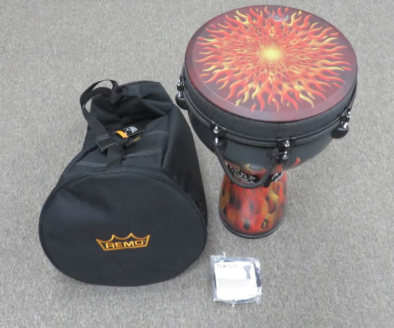 REMO - DJ-0014-30D - Remo-Djembe Mondo 14" Flames with Remo Bag image 1