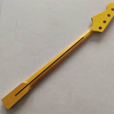 Yellow Maple Wood 4 String Jazz Bass Style Neck, Rosewood Fingerboard 20 Frets, Tree of Life Inlay image 2