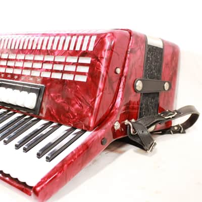 Hohner Student 120 Accordion in Red Pearloid w/ Case image 4