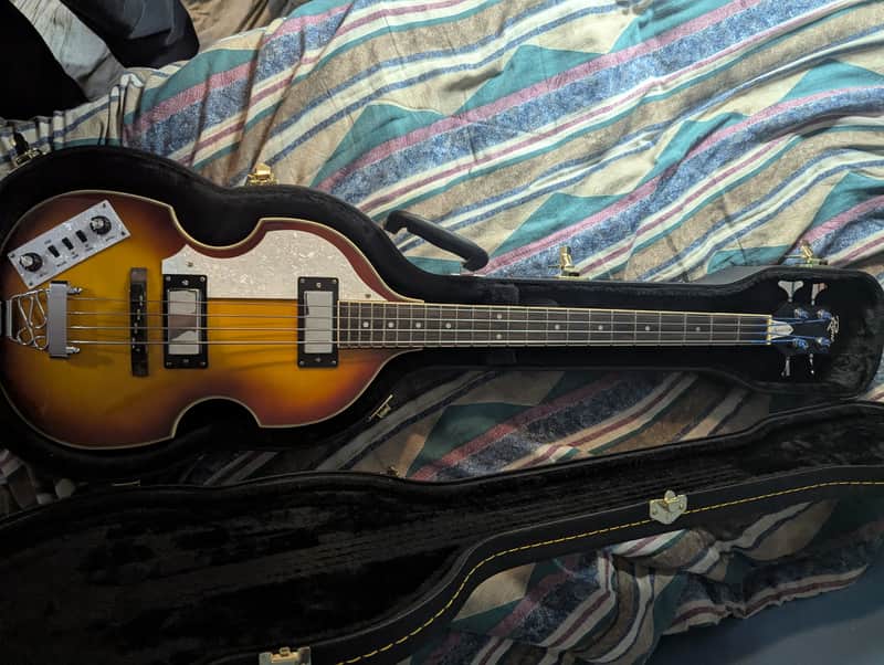 Rogue VB100VS-LH Violin 4-String Bass Left-Handed 2010s Vintage Sunburst image 1