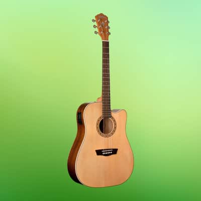 Washburn WD7SCE Harvest Dreadnought Cutaway Acoustic Guitar (Natural) *USA Small Business* image 2