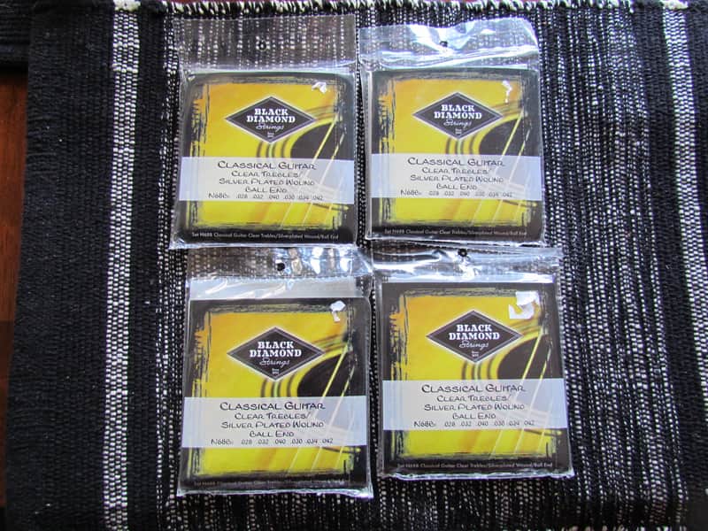 Black Diamond Classical Guitar Strings 4 Sets Of Black Diamond N68B Ball End Classical Guitar Strings NOS image 1
