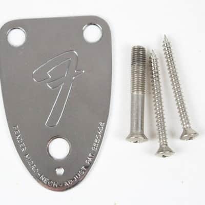 1978-1979-1980-1981 Fender Stratocaster Neck Plate 1970s Telecaster Deluxe Chrome image 1
