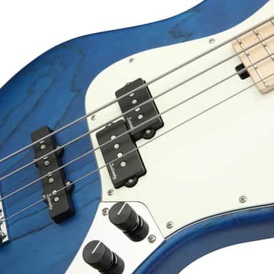 Sadowsky MetroLine 21-Fret Vintage P/J Bass-Swamp Ash Body-4 String-Ocean Blue Transparent Satin image 5