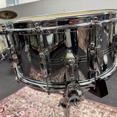 6.5" x 14" Slingerland No. 121 Super Sound King  10-Lug Chrome Over Brass Snare Drum image 4