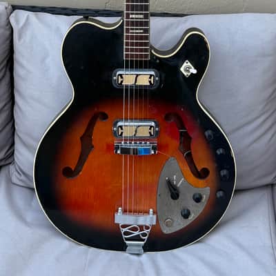 Rare Vintage 1960’s Harmony Vibrajet H66 Hollowbody Electric Guitar & Hardcase image 2