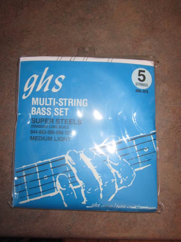 GHS Super Steels Standard Long Scale Medium Light Multi-String Bass String Set 44-121- 5ML-STB image 1