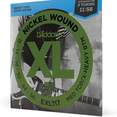 D'Addario EXL117 Nickel Wound Electric Guitar Strings, Medium / Heavy, 11-56 image 1